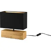 TRIO Lampe de table WOODY bois clair-noir 1xE27x60W bois, dimensions : 30,5 x 30 x 30 cm, IP20, RL