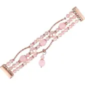 Cover-Discount Fitbit Versa 4 / Sense 2 - Bracelet de perles en strass rose (Acier inoxydable), Sangles de montre, Rose