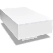 vidaXL Table basse blanc brillant