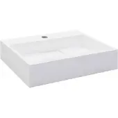 vidaXL Lavabo 50 x 38 x 13 cm Fonte minérale/fonte de marbre blanc
