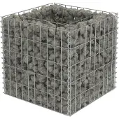 vidaXL Lit surélevé à gabion Acier galvanisé 50x50x50 cm