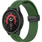 Cover-Discount Bracelet de remplacement en silicone 20mm vert armée (20 mm, Silicone), Sangles de montre, Vert