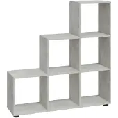 vidaXL Bibliothèque escalier Gris béton 107 cm Bois d'ingénierie