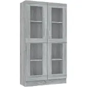 vidaXL Armoire à vitrine Sonoma gris 82,5x30,5x150cm Bois d'ingénierie