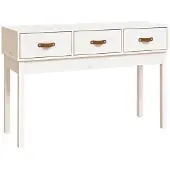 vidaXL Table console Blanc 114x40x75 cm Bois massif de pin