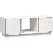 vidaXL Table basse blanche 110x50x40 cm pin massif
