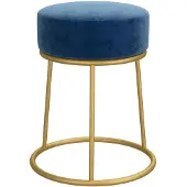 vidaXL Tabouret rond Bleu Velours