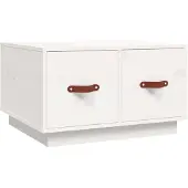 vidaXL Table basse blanche 60x53x35 cm pin massif