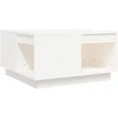 vidaXL Table basse blanche 60x61x32,5 cm pin massif