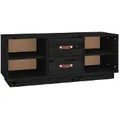 vidaXL Armoire TV noire 100x34x40 cm pin massif