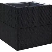 vidaXL Jardinière Noir 80x80x80 cm Résine tressée