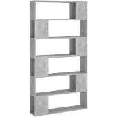 vidaXL Bibliothèque/Séparateur de pièce Gris béton 100x24x188 cm