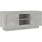 vidaXL Armoire TV gris béton 102x35x45 cm Bois composite