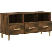 vidaXL Armoire TV chêne fumé 102x36x50 cm Bois composite