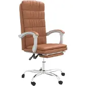 vidaXL Chaise de bureau avec fonction d'inclinaison, en similicuir marron