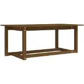 vidaXL Table basse marron miel 110x55x45 cm pin massif