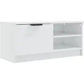 vidaXL Armoire TV blanc brillant 80x35x36,5 cm Bois composite