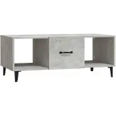 vidaXL Table basse gris béton 102x50x40 cm Bois composite