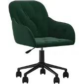 vidaXL Chaise de bureau pivotante vert foncé velours
