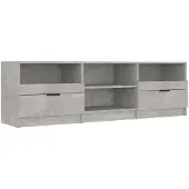 vidaXL Armoire TV gris béton 150x33,5x45 cm Bois composite