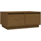 vidaXL Table basse marron miel 80x50x35 cm pin massif