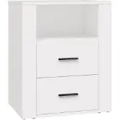 vidaXL Table de chevet Blanc 50x36x60 cm Bois d'ingénierie