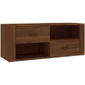 vidaXL Armoire TV marron imitation chêne 100x35x40 cm Matériau dérivé du bois