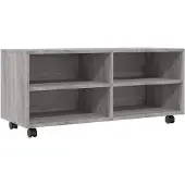 vidaXL Armoire TV à roulettes Gris Sonoma 90x35x35 cm Bois composite