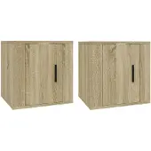 vidaXL Armoires TV murales 2 pièces chêne Sonoma 40x34,5x40 cm