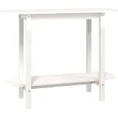 vidaXL Table console blanc 110x40x80 cm pin massif