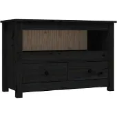 vidaXL Armoire TV noire79x35x52 cm Pin massif