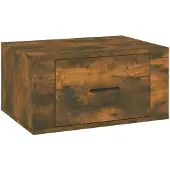 vidaXL Table de chevet murale Chêne fumé 50x36x25 cm