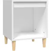 vidaXL Table de chevet Blanc 40x35x50 cm Bois d’ingénierie