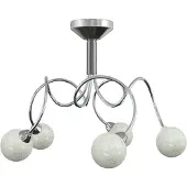 vidaXL Plafonnier avec abat-jour en verre rond pour 5 ampoules LED G9