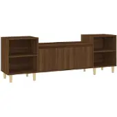 vidaXL Armoire TV marron imitation chêne 160x35x55 cm Matériau dérivé du bois