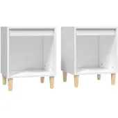vidaXL Tables de chevet 2 pcs Blanc 40x35x50 cm