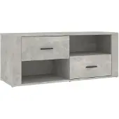 vidaXL Armoire TV gris béton 100x35x40 cm Bois composite