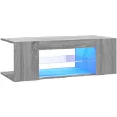 vidaXL Armoire TV avec lampes LED Gris Sonoma 90x39x30 cm