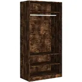 vidaXL Armoire chêne fumé 100x50x200 cm Bois composite