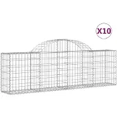 vidaXL Gabions avec arc surélevé 10 pcs. 200x30x60/80 cm Fer galvanisé