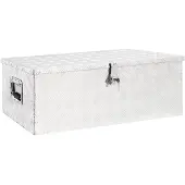 vidaXL Boîte de rangement argentée 90x47x33,5 cm aluminium