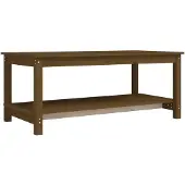 vidaXL Table basse marron miel 110x55x45 cm pin massif