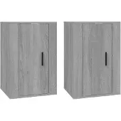 vidaXL Armoires murales TV 2 pcs. Gris Sonoma 40x34,5x60 cm