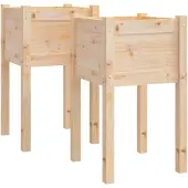 vidaXL Jardinières d'extérieur 2 pcs 40x40x70 cm bois de pin massif