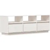 vidaXL Armoire TV Blanc 140x37x50 cm Pin massif