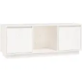 vidaXL Armoire TV Blanc 110,5x35x44 cm Pin massif
