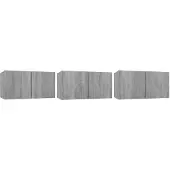 vidaXL Armoire TV murale Gris Sonoma 3 pièces 60x30x30 cm Bois composite
