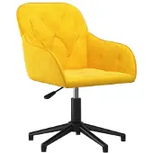 vidaXL Chaise de bureau pivotante jaune velours