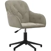 vidaXL Chaise de bureau Pivotante Gris clair Velours