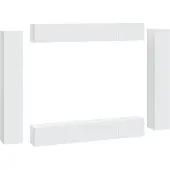 vidaXL Ensemble de 8 meubles TV blanc en bois composite